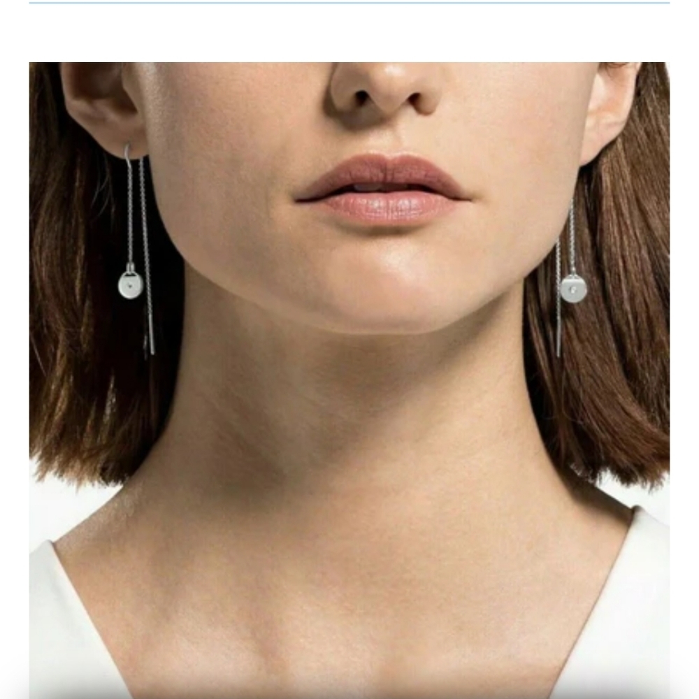 Swarovski Ginger Dangling Drop Disk Earrings - Picture 2 of 2